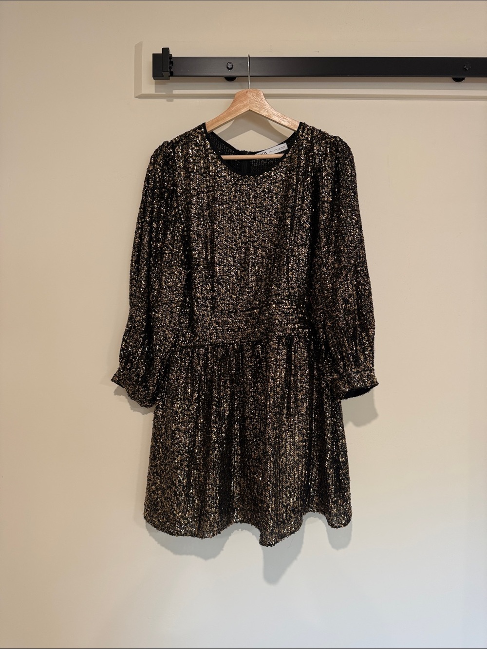 Metallic Black Sequin Women's Party Dress